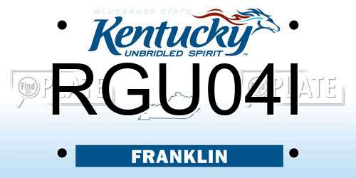 RGU04I Kentucky License Plate