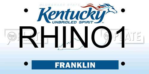 RHINO1 Kentucky License Plate