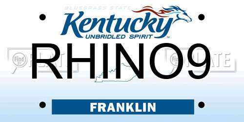 RHINO9 Kentucky License Plate