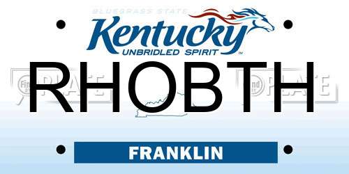 RHOBTH Kentucky License Plate