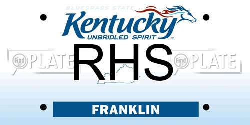 RHS Kentucky License Plate