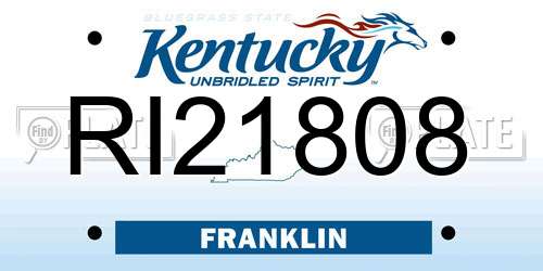 RI21808 Kentucky License Plate