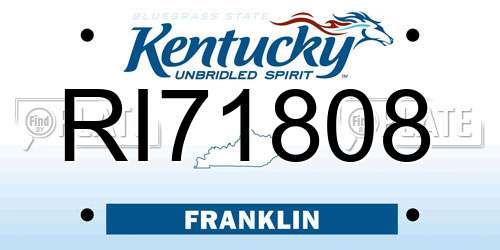 RI71808 Kentucky License Plate