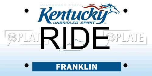 RIDE Kentucky License Plate