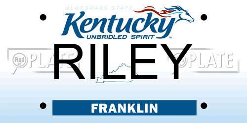 RILEY Kentucky License Plate