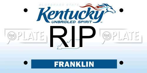 RIP Kentucky License Plate