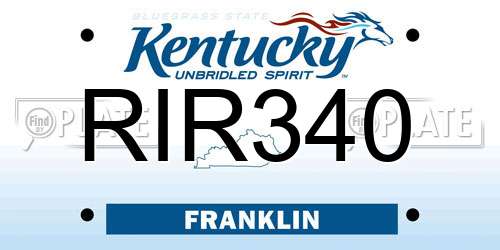 RIR340 Kentucky License Plate