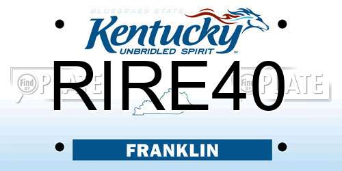 RIRE40 Kentucky License Plate