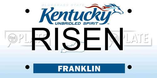 RISEN Kentucky License Plate