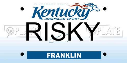 RISKY Kentucky License Plate