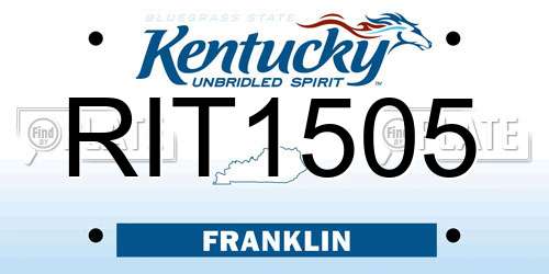RIT1505 Kentucky License Plate