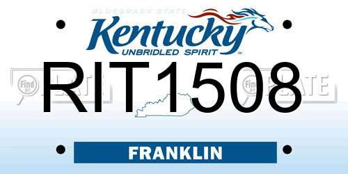 RIT1508 Kentucky License Plate