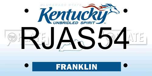 RJAS54 Kentucky License Plate