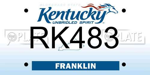 RK483 Kentucky License Plate