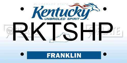 RKTSHP Kentucky License Plate