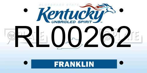RL00262 Kentucky License Plate