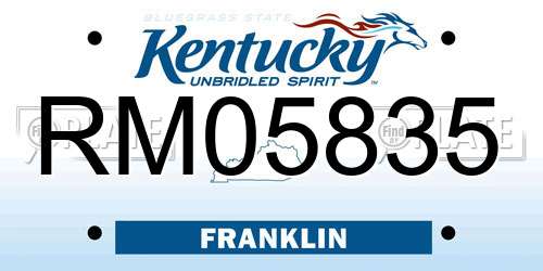 RM05835 Kentucky License Plate