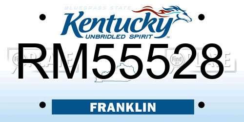 RM55528 Kentucky License Plate