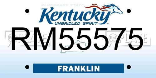 RM55575 Kentucky License Plate