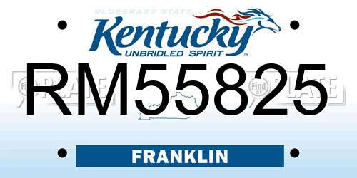 RM55825 Kentucky License Plate