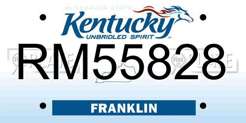 RM55828 Kentucky License Plate