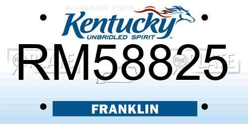 RM58825 Kentucky License Plate