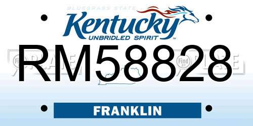 RM58828 Kentucky License Plate