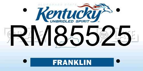 RM85525 Kentucky License Plate