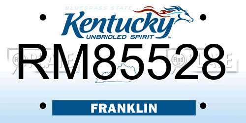 RM85528 Kentucky License Plate