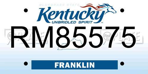 RM85575 Kentucky License Plate