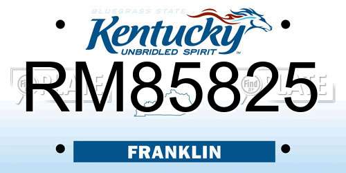 RM85825 Kentucky License Plate