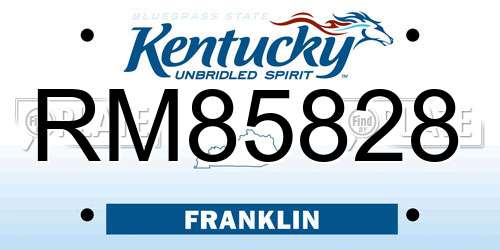 RM85828 Kentucky License Plate
