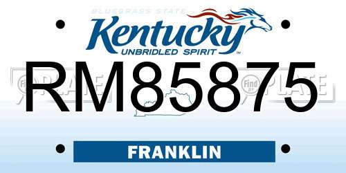 RM85875 Kentucky License Plate