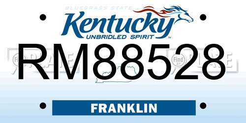 RM88528 Kentucky License Plate