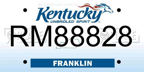 RM88828 Kentucky License Plate