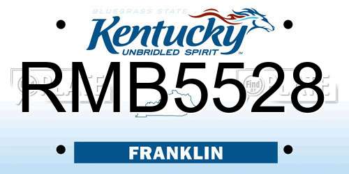 RMB5528 Kentucky License Plate
