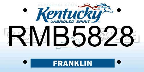 RMB5828 Kentucky License Plate
