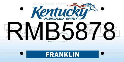 RMB5878 Kentucky License Plate