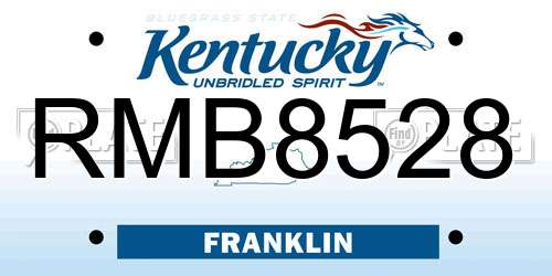 RMB8528 Kentucky License Plate