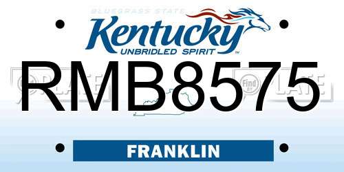 RMB8575 Kentucky License Plate