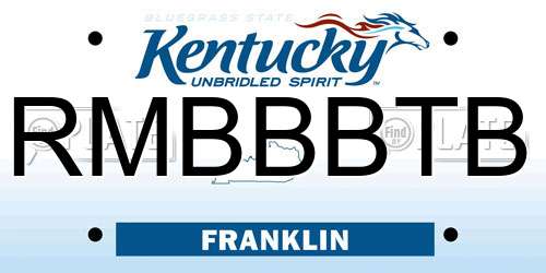 RMBBBTB Kentucky License Plate