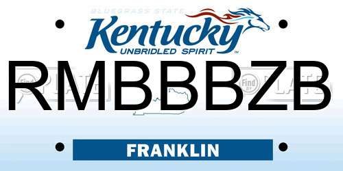 RMBBBZB Kentucky License Plate