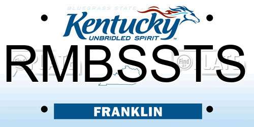 RMBSSTS Kentucky License Plate