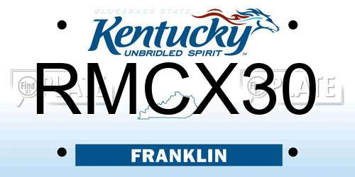 RMCX30 Kentucky License Plate