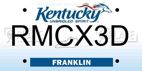 RMCX3D Kentucky License Plate