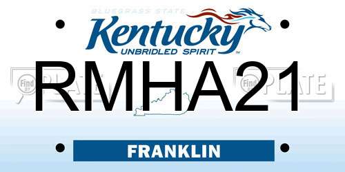 RMHA21 Kentucky License Plate