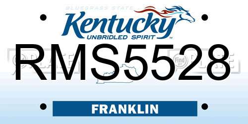 RMS5528 Kentucky License Plate