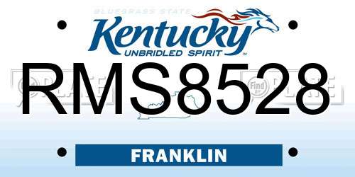 RMS8528 Kentucky License Plate