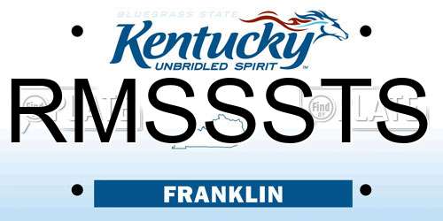 RMSSSTS Kentucky License Plate