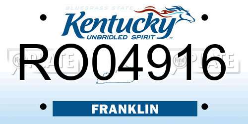 RO04916 Kentucky License Plate